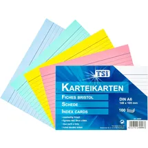TSI Karteikarten DIN A6 liniert 100 St.