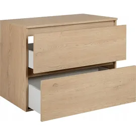 Rodan | Waschbeckunterschrank 80 CM - Eiche Hell - Badmöbel, Badezimmerschränk, Badezimmermöbel, Waschtischunterschrank - Hellbraun