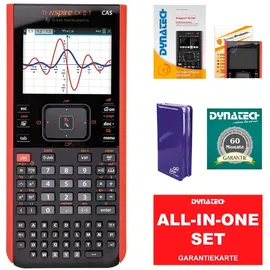 Texas Instruments TI-Nspire CX II-T - Set CAS Grafikrechner inklusive schwarzer CalcCase Schutztasche + Garantieverlängerung + Displayschutzfolie und Arbeitsbuch