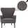 Mendler Lounge-Sessel HWC-K37 Bouclé 75 x 80 x 75 cm dunkelgrau mit Kissen