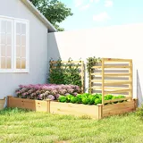 Outsunny Hochbeet mit Rankgitter 240 x 125 x 102 cm Beige
