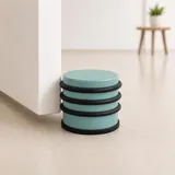 Türstopper Boden Edelstahl Hoch 68 x 74mm Türkis von tergato– Schwerer Premium Design Fensterstopper rutschfest – Bodentürstopper mit Gummiring – Sanfter Türpuffer für Schwere Türen & Fenster