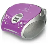 Lenco SCD24 - CD-Player für Kinder - CD-Radio - Stereoanlage - Boombox - UKW Radiotuner - Titel Speicher - 2 x 1,5 W RMS-Leistung - Netz- und Batteriebetrieb - Lila
