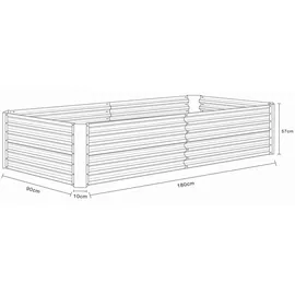 VCM Galdo 120 x 60 x 60 cm Metall