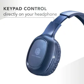 Cellular Line Music Sound Bluetooth Kopfhörer Basic | Ohrmuschel-Bluetooth-Kopfhörer mit Ausziehbarem Kopfband – 14 Stunden Akkulaufzeit – 2 Stunden Ladezeit – LED-Anzeige und AUX-Eingang – Farbe Blau