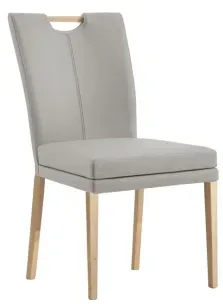 Niehoff Colorado Stuhl mit Griff 4-Fuß Eiche bianco, Microfaser Atlantis grau