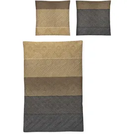 IRISETTE Edel-Feinbiber Braun-Grau 135 x 200 cm + 80 x 80 cm
