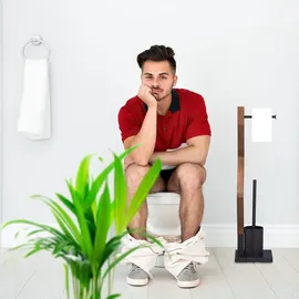 Relaxdays WC Garnitur stehend, schwarz Braun,Schwarz