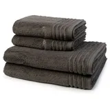 VOSSEN Handtuch Set Vienna Style Supersoft, Walkfrottee (Spar-Set, 4-St), 2 X Handtuch 2 X Duschtuch - im Set - Baumwolle grau