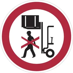 Verbotsschild, Nicht unter angehobene Last treten - praxisbewährt - 100 mm Folie selbstklebend