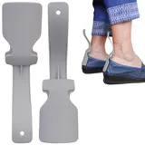 biped 2 Paar Schuhlöffel klein - Schuhanzieher zum Einklemmen – Clip Schuhanziehhilfe für Senioren, Kinder & Erwachsene – Flexibler Mini Schuhlöffel schont Schuhe und Socken z2928(grey)