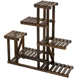 ML-Design Blumenregal aus Holz, 95x27,5x96,5 cm, Pflanzenregal 6 Ebenen, Blumentreppe Pflanzentreppe, Pflanzenständer, Gartenregal Draußen,