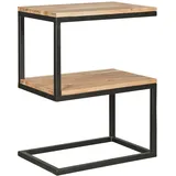 KADIMA DESIGN Beistelltisch AKOLA S-Form Massiv-Holz / Metall 45 x 60 x 30 cm in Akazie | Gr.: onesize