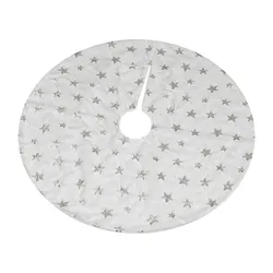 MARELIDA Weihnachtsbaumdecke Schneeflocken Baumrock Tannenbaumdecke 85cm weiß silber