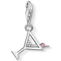 Charm-Einhänger THOMAS SABO "Cocktail, 1802-013-27", rosa (silberfarben, weiß, rosa, weiß, rosa), Charms, Damen, Silber 925 (Sterlingsilber), mit Zirkonia (synth.)