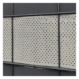 zaunzu® zaun|zu® Sichtschutz PP Premium Gelocht 15 Prozent Streifen Fenstergrau 50m