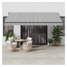 vidaXL Markise Automatisch mit LEDs Anthrazit & Weiß 450x300 cm