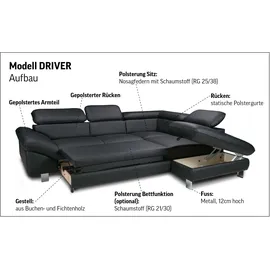 Cotta Ecksofa Kunstleder 2-Sitzer Braun