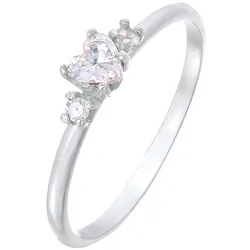 Elli Herz Zirkonia Liebe Verlobung 925 Silber 54 Damen 