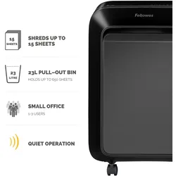 Fellowes Powershred LX211 Aktenvernichter Mikrogeschnittene Zerkleinerung Schwarz