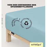 schlafgut Easy Jersey Elasthan Boxspring 90 x 200 - 100 x 220 cm blue light