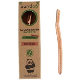pandoo Augenbrauen-Rasierer aus Metall | inkl. 4 Klingen | 2 Farben (Rosegold)