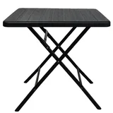 chefgastro Gartentisch klappbar 78 x 78 x 73 cm Schwarz