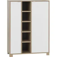 Schildmeyer Highboard Anouk, 701766, Holzwerkstoff, Eiche hell, kreideweiß, 89,6