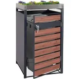 Mendler Mülltonnenverkleidung HWC-J81 125 x 68 x 80 cm braun