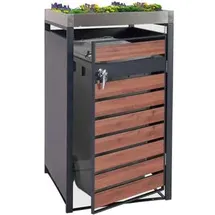 Mendler Mülltonnenverkleidung HWC-J81 125 x 68 x 80 cm braun