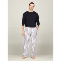 Pyjama TOMMY HILFIGER UNDERWEAR "LS PANT WOVEN SET PRINT" Gr. XL (54), blau (desert sky, global stripe ithaca) Herren Homewear-Sets Pyjamas