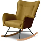 KONSIMO® Schaukelsessel ADDUCTI Stillsessel, Schaukelstuhl, pflegeleichter Veloursstoff,Hergestellt in EU gelb