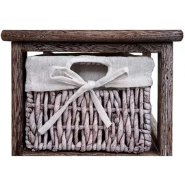 Mendler Regal Kommode mit 5 Korbschubladen 90x25x28cm, Shabby-Look, Vintage ~ braun