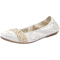 Rieker 41466-81 Ballerinas, Weiß (Weiss/Offwhite 81), 40 EU