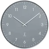 Funkwanduhr Analog Uhr rund Ø 30 cm grau mit Aluminiumrahmen