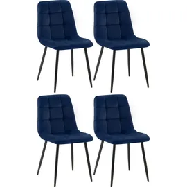 CLP Esszimmerstuhl Tilde Samt blau 4er Set