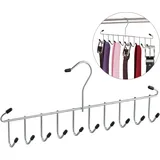 Relaxdays Gürtelhalter, Krawattenhalter aus Metall, platzsparend, 12 Haken, Krawatten & Gürtel, Kleiderschrank, Silber, 1 Stück