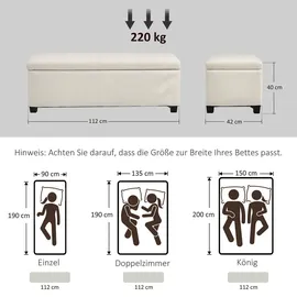 Homcom Sitzbank Beige, Metall, 112x40x42 cm, Esszimmer, Bänke, Sitzbänke