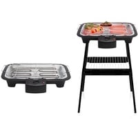 Tristar elektrischer Tisch- und Standgrill - 38x22cm Grillfläche, inkl. Grillrost, regelbare Heizstufe, 2000 Watt, BQ-2883