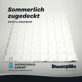 DUNLOPILLO Gänsedaunenbettdecke DUNLOPILLO "Dunlopillo Supreme, "NEUHEIT" 135x200 & 155x220 cm", weiß, B:155cm L:220cm, Bezug: 100% Baumwolle. Füllung: 80% Gänsedaunen, 20% Gänsefeder, Bettdecken, Hergestellt in Deutschland & Downpass zertifiziert