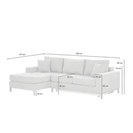 Smart Ecksofa ¦ türkis/petrol ¦ Maße (cm): B: 242 H: 90 T: 173.0