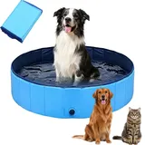 Portable Foldable Dog Pool for Small & Large Dogs, Anti-Slip Paddling Pool for Cats, Durable PVC Hundepool for Travel & Backyard, Easy to Clean Pet Pool, (120x30/100x30cm) (80 * 30)