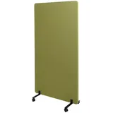 Proregal Akustik-Trennwand HxBxT 147x80x39 cm doppelwandig rollbar Stoff Grün Büro-Sichtschutz Raumteiler Pinnwand