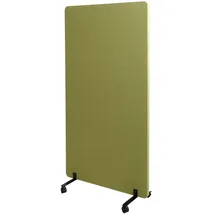 Proregal Akustik-Trennwand HxBxT 147x80x39 cm doppelwandig rollbar Stoff Grün Büro-Sichtschutz Raumteiler Pinnwand