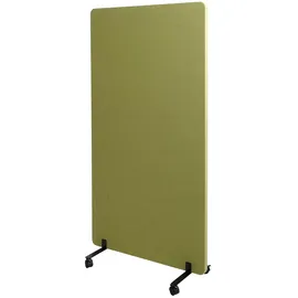 Proregal Akustik-Trennwand HxBxT 147x80x39 cm doppelwandig rollbar Stoff Grün Büro-Sichtschutz Raumteiler Pinnwand