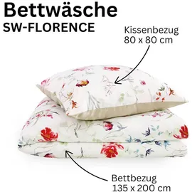 Schöner Wohnen Satin Bettwäsche FLORENCE Multi 135 x 200 cm - Bunt