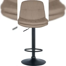 CLP Barhocker Laurel Stoff taupe/Metall matt schwarz