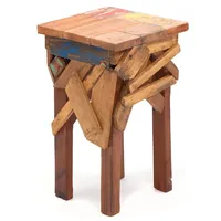 Creedwood Hocker, Natur, Holz, 30x52x30 cm, Wohnzimmer, Hocker, Sitzhocker