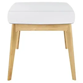 miliboo Tisch ausziehbar skandinavisch Weiß und Holz Länge 140-180 cm MEENA
