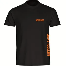 multifanshop Kinder T-Shirt - Niederlande - Brust & Seite - Druck orange - Kind